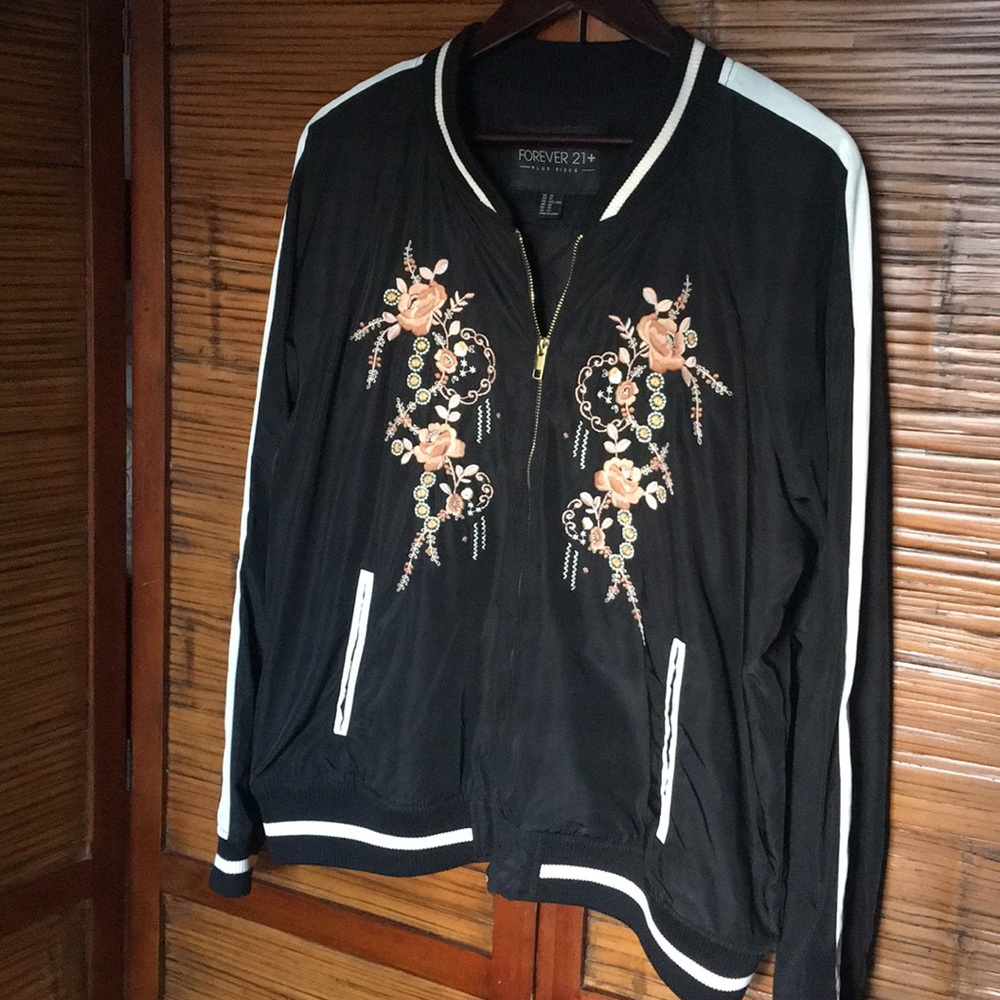 Floral Bomber Jacket by Forever 21+ Size 3x